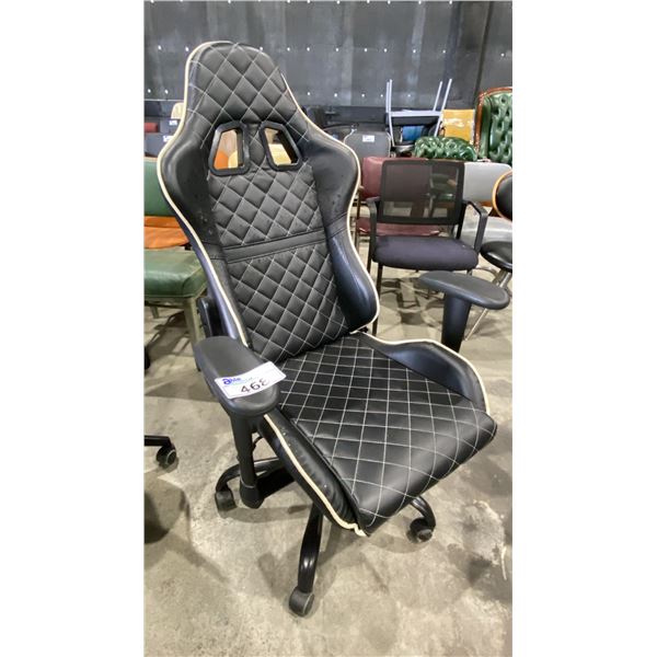 BLACK ADJUSTABLE MOBILE HIGH BACK OFFICE CHAIR