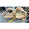 Image 1 : 2 BEIGE PADDED ARMCHAIRS