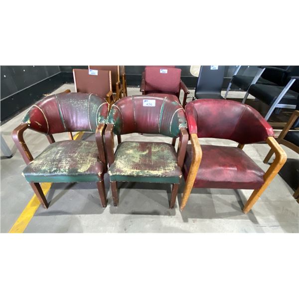 3 MATCHING WOOD AND LEATHER CLIENT CHAIRS