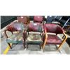 Image 1 : 3 MATCHING WOOD AND LEATHER CLIENT CHAIRS