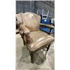 Image 2 : 2 MATCHING LEATHER AND WOOD ARM CHAIRS
