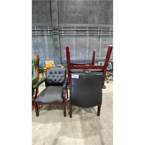 3 MATCHING WOOD AND LEATHER CLIENT CHAIRS