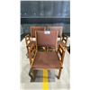 Image 1 : 3 MATCHING WOOD AND FABRIC CLIENT CHAIRS