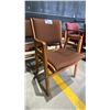 Image 2 : 3 MATCHING WOOD AND FABRIC CLIENT CHAIRS