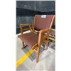 Image 3 : 3 MATCHING WOOD AND FABRIC CLIENT CHAIRS