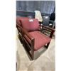 Image 2 : 2 MATCHING WOOD AND FABRIC CLIENT CHAIRS