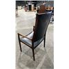 Image 4 : WOOD AND LEATHER ARM CHAIR
