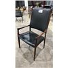 Image 5 : WOOD AND LEATHER ARM CHAIR