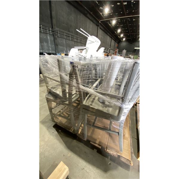 PALLET OF METAL STACKING CHARS