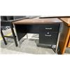 Image 1 : 2 DRAWER WOOD TOP VINTAGE TEACHERS DESK