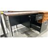 Image 2 : 2 DRAWER WOOD TOP VINTAGE TEACHERS DESK