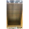 Image 4 : ROUND SMOKE GLASS FRONT WITH GLASS SHELVES WOODEN DISPLAY CABINET
