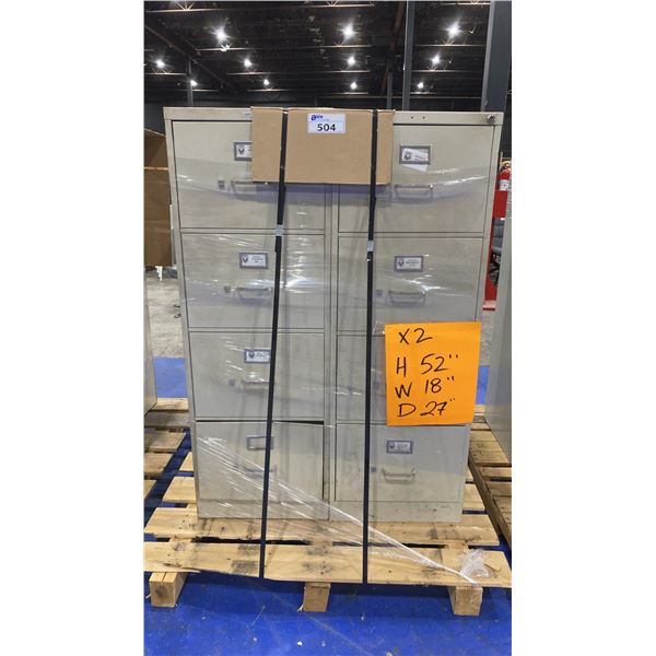 2 GREY HON 4 DRAWER FILING CABINETS