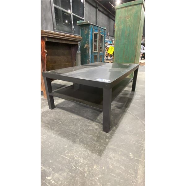 DARK WOOD 2 TIER COFFEE TABLE