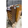 Image 1 : 2 VINTAGE 4 DRAWER WOOD FILING CABINETS & DARK WOOD MULTI SECTION CABINET