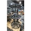 Image 2 : SET OF 4 ROUND BLACK METAL BISTRO TABLES
