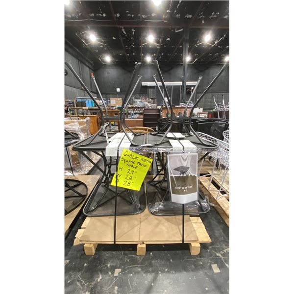 6 BLACK MESH SQUARE PATIO TABLES