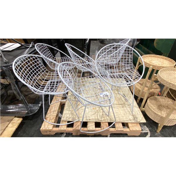 GROUP OF 6 WHITE METAL CHAIRS