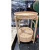 Image 2 : PAIR OF WICKER 2 TIER SIDE TABLES