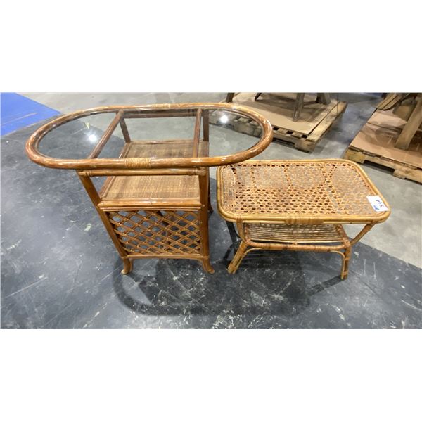 2 RATAN SIDE TABLES