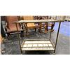 Image 1 : BRASS FRAMED GLASS TOP MOBILE SERVING CART