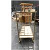 Image 3 : BRASS FRAMED GLASS TOP MOBILE SERVING CART