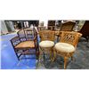Image 1 : GROUP OF 3 VINTAGE STYLE RATTAN CHAIRS