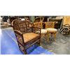 Image 2 : GROUP OF 3 VINTAGE STYLE RATTAN CHAIRS