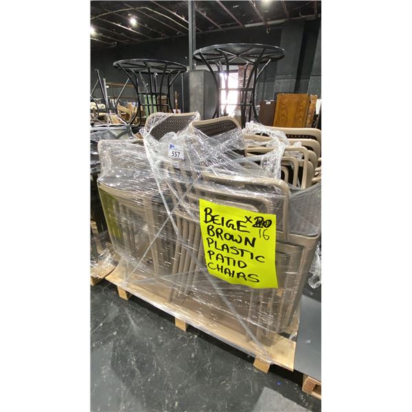 PALLET OF BROWN AND BEIGE PATIO CHAIRS