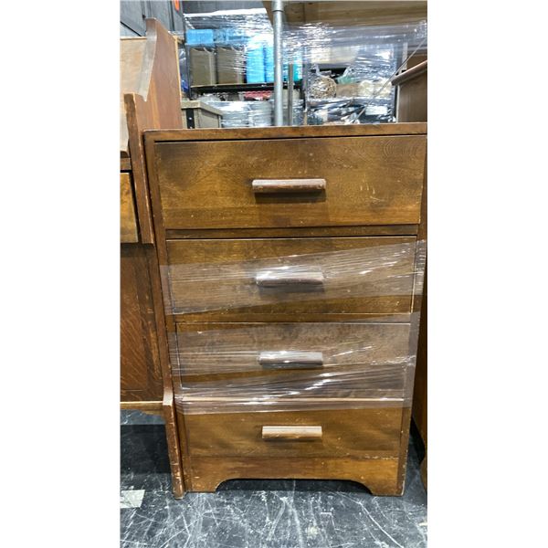 4 DRAWER WOOD END TABLE