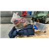 Image 5 : MOBILE CLOTHING RACK WITH ASSORTED SET DEC WARDROBE-JACKETS, FLANNEL SWEATERS, SWEATERS, BOOTS