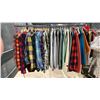 Image 6 : MOBILE CLOTHING RACK WITH ASSORTED SET DEC WARDROBE- MENS HOODIES, FLANNELS, VESTS