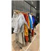 Image 2 : MOBILE CLOTHING RACK WITH ASSORTED SET DEC WARDROBE- UNISEX UNIFORMS, WORK GEAR, HOSPITAL GOWNS