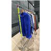 Image 4 : MOBILE CLOTHING RACK WITH ASSORTED SET DEC WARDROBE- MENS BLAZERS, LIGHT COATS, COLLAR SHIRTS, JEAN