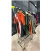 Image 3 : MOBILE CLOTHING RACK WITH ASSORTED SET DEC WARDROBE- MENS JACKETS, FISHING WADERS, FISHING VESTS,
