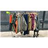 Image 5 : MOBILE CLOTHING RACK WITH ASSORTED SET DEC WARDROBE- MENS JACKETS, FISHING WADERS, FISHING VESTS,
