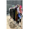Image 2 : MOBILE CLOTHING RACK WITH ASSORTED SET DEC WARDROBE- WOMENS DRESSES, SWEATERS, BRAS