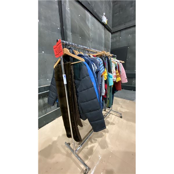 MOBILE CLOTHING RACK WITH ASSORTED SET DEC WARDROBE- ASSORTED KIDS CLOTHING