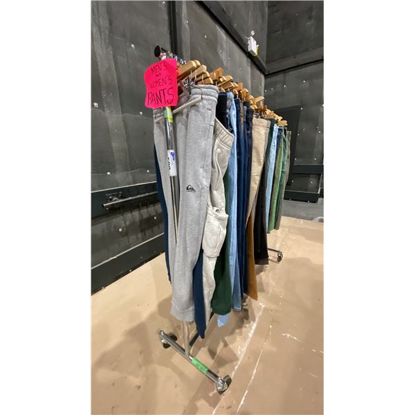 MOBILE CLOTHING RACK WITH ASSORTED SET DEC WARDROBE- MENS & WOMENS PANTS