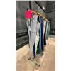 Image 1 : MOBILE CLOTHING RACK WITH ASSORTED SET DEC WARDROBE- MENS & WOMENS PANTS