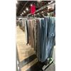 Image 4 : MOBILE CLOTHING RACK WITH ASSORTED SET DEC WARDROBE- TWIN DUVET COVERS, VARIOUS SINGLE SHEETS