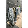 Image 1 : MOBILE CLOTHING RACK WITH ASSORTED SET DEC WARDROBE- QUEEN SHEET SETS
