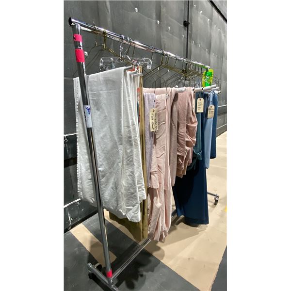 MOBILE CLOTHING RACK WITH ASSORTED SET DEC WARDROBE- KING SHEET SETS