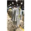 Image 1 : MOBILE CLOTHING RACK WITH ASSORTED SET DEC WARDROBE- PILLOW CASES, SHEETS, BATH ROBES