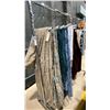 Image 1 : MOBILE CLOTHING RACK WITH ASSORTED SET DEC WARDROBE- KING SHEETS & BLANKETS