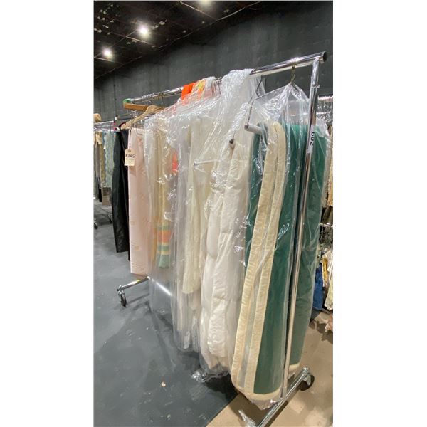 MOBILE CLOTHING RACK WITH ASSORTED SET DEC WARDROBE- ASSORTED BED COVERS
