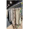 Image 1 : MOBILE CLOTHING RACK WITH ASSORTED SET DEC WARDROBE- ASSORTED DRAPES