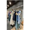 Image 1 : MOBILE CLOTHING RACK WITH ASSORTED SET DEC WARDROBE- ASSORTED DRAPES