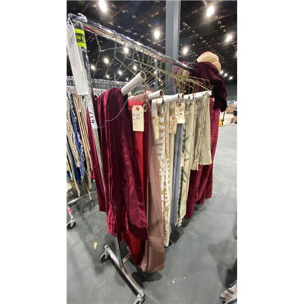 MOBILE CLOTHING RACK WITH ASSORTED SET DEC WARDROBE- ASSORTED DRAPES