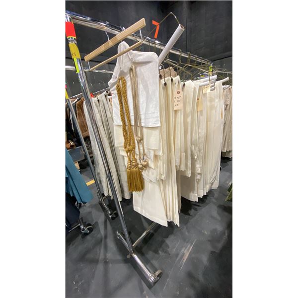 MOBILE CLOTHING RACK WITH ASSORTED SET DEC WARDROBE- ASSORTED DRAPES